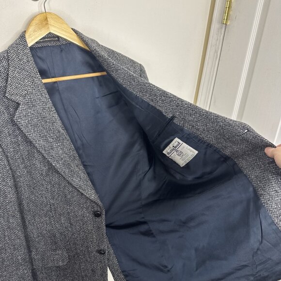 Harris Tweed Men's 40 Gray Blue  Scottish Wool Blazer Sports Jacket Moores - Picture 5 of 9